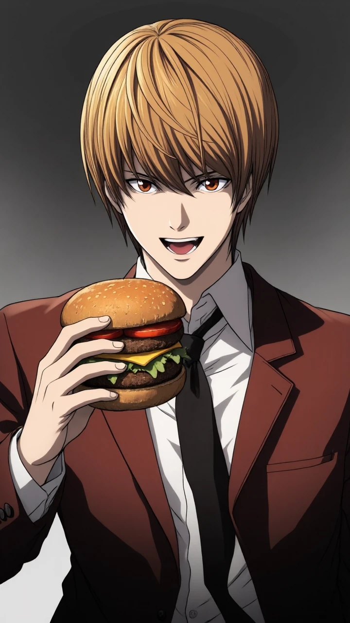 L!ght, Light Yagami from DeathNote, eating a burger