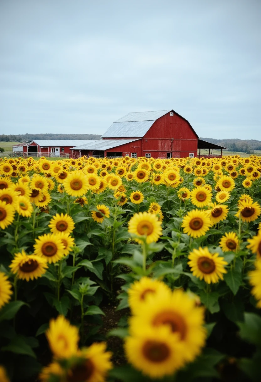 realistic photo of a beautiful red farm, shot on an extremely realistic iphone, extremely realistic iphone photo, photograph, 1ph0n3, beautiful image