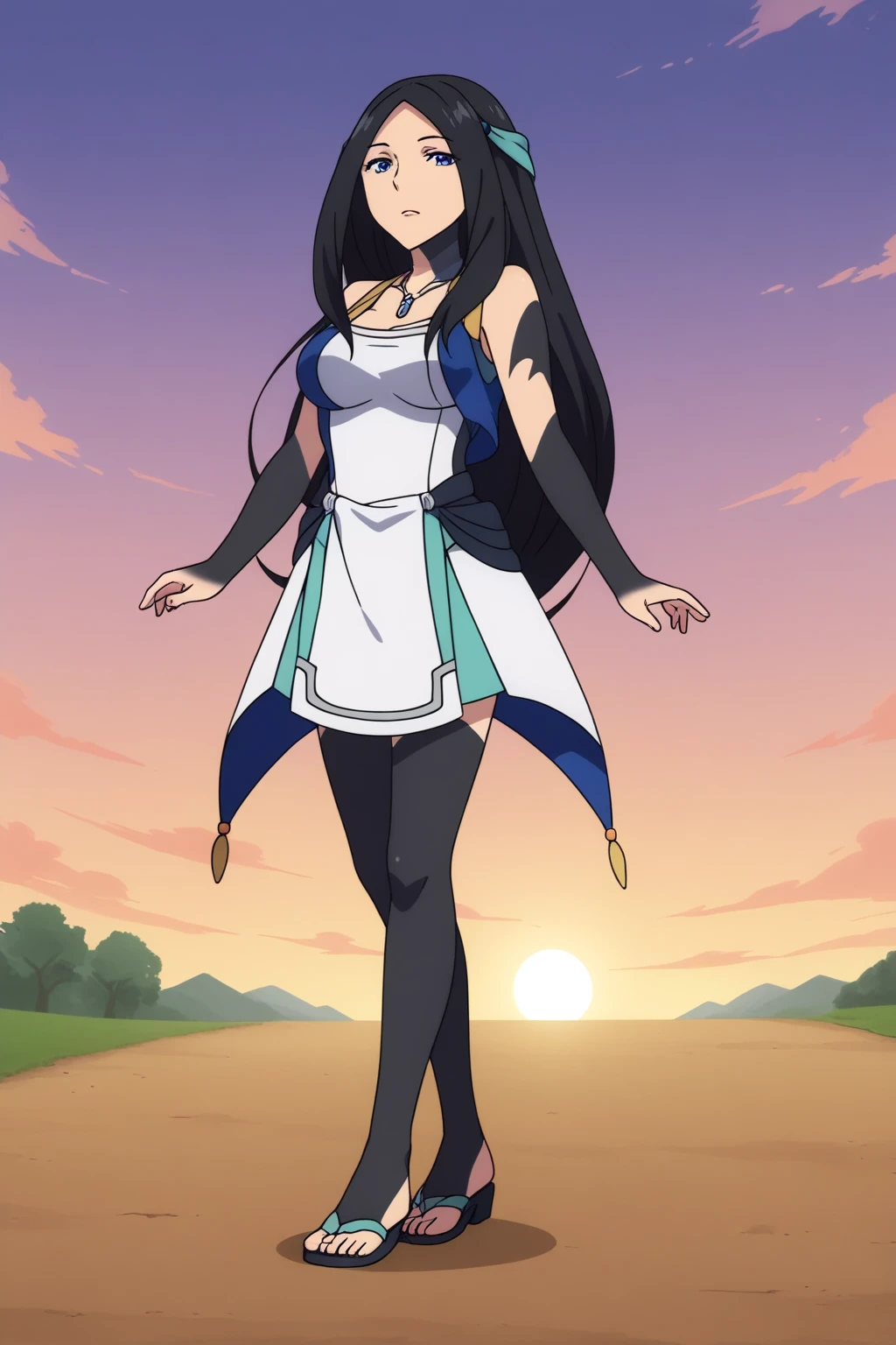 anime coloring, Sadina, headband ribbon <lora:Sadina-PDXL:0.8>