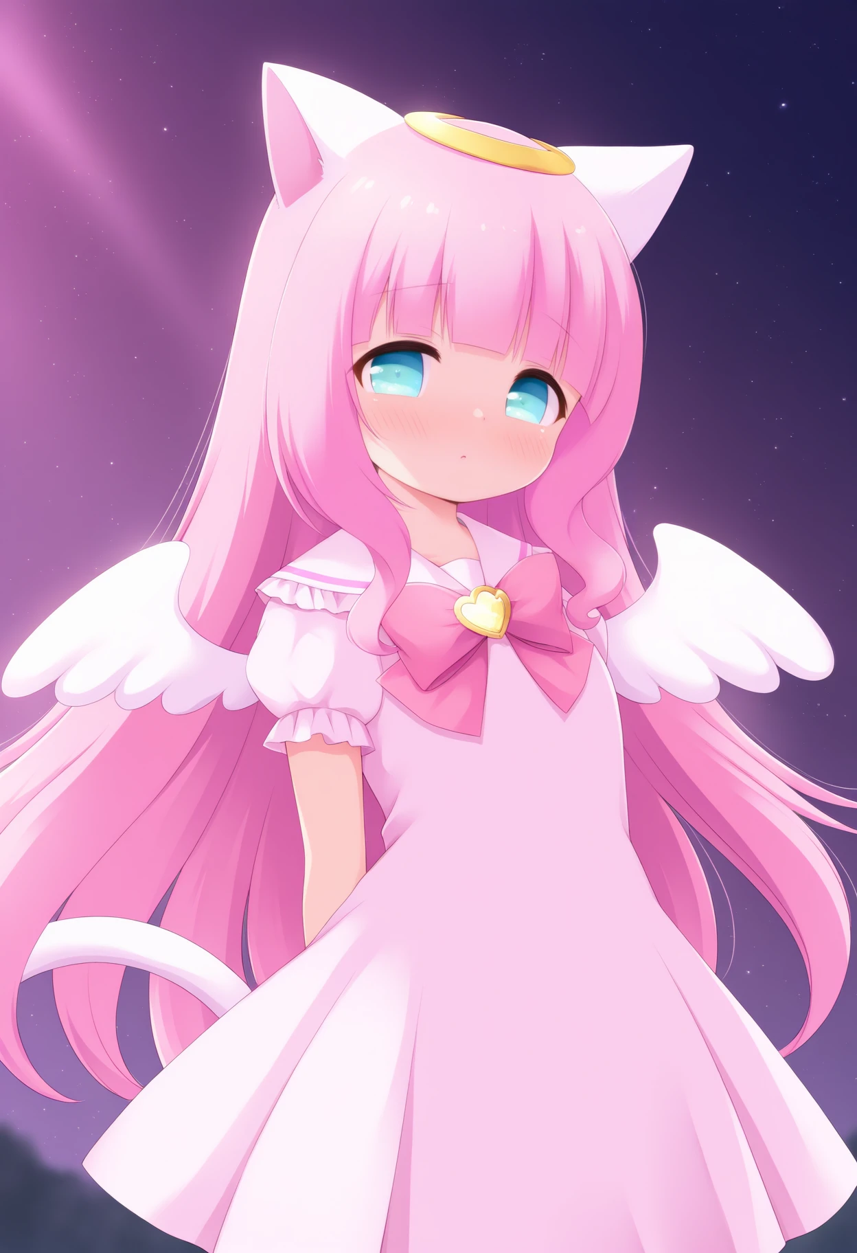 best quality, amazing quality, very aesthetic, absurdres,
BREAK
1girl, angel wings, animal ears, blue eyes, cat ears, cat girl, cat tail, dress, long hair, looking at viewer, magical girl, pink hair, pink theme, solo, tail, wings, yume kawaii, yume ne, <lora:YuuYumezakuraNoobLocon_byKonan:1>