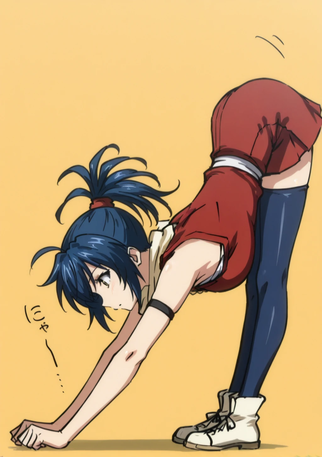 score_9, score_8_up, score_7_up, score_6_up, score_5_up, score_4_up, masterpiece, high quality, BREAK, full body, BREAK, <lora:Cat_Stretch_Pose_Pony:0.8> cat stretch, arched back, stretch, pose, stretching, <lora:JN_Manyuu_Chifusa_Illus:0.8> manyuu chifusa, main outfit,