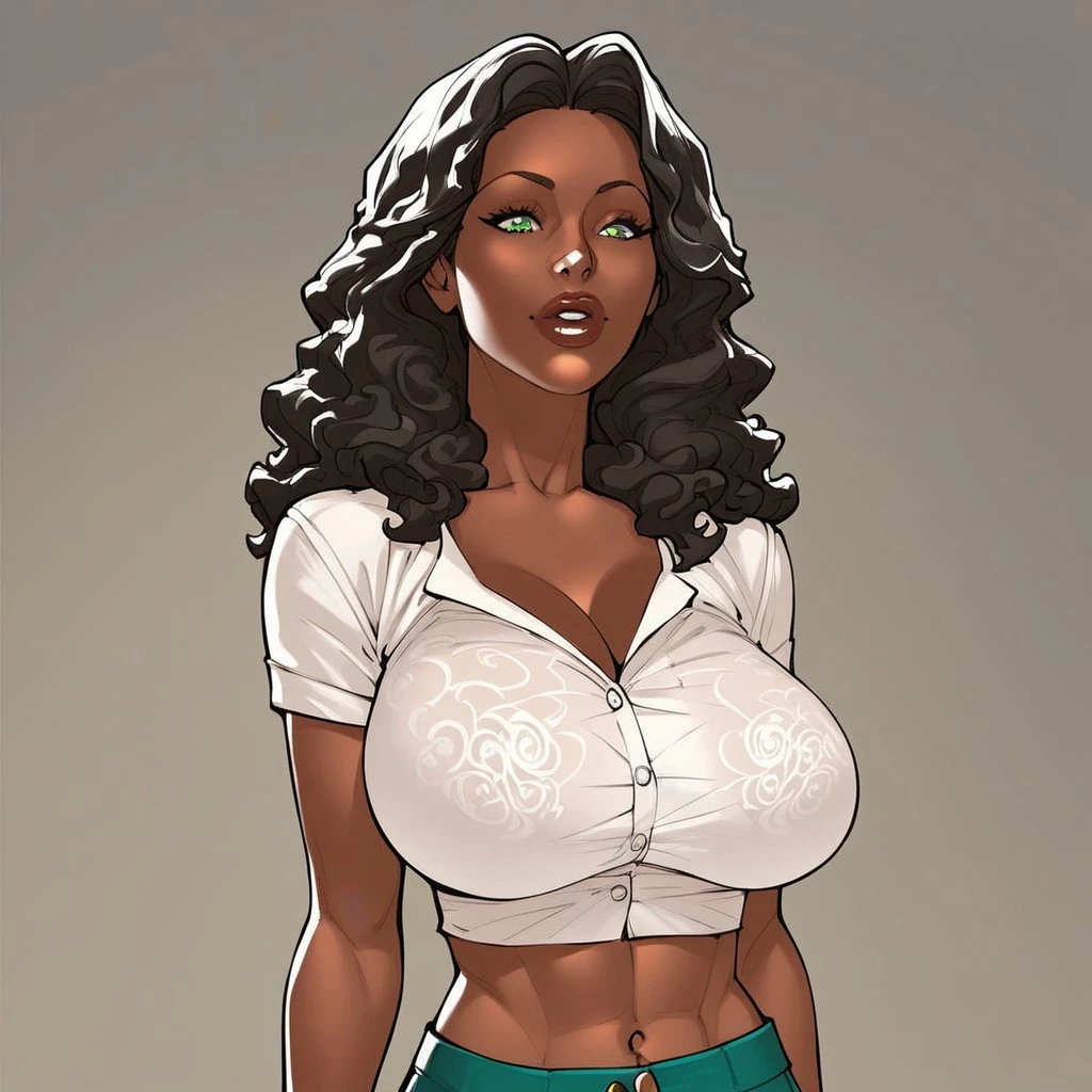 sketches of an overweight woman, (((obsessive woman)))), smiling, brown eyes, (face with afro features), ultra defined face, sharp focus, ((brown skin)), fleshy lips, wide hips, wide back, wearing light jeans, (((street art style)), ripped jeans and leather sandals, highlighted dark hair, (((curly hair)), localized fat, (((wide waist)))), (front pose), (side pose), (back pose),  high quality character design, character design art, artstation art, highly detailed character design, sharp focus, cinematic visual, comic drawing concept art, comic art, character design, professional character design, character design concept art, concept art concept art, colorful concept art, character concept art,  stylized character design, [character design]