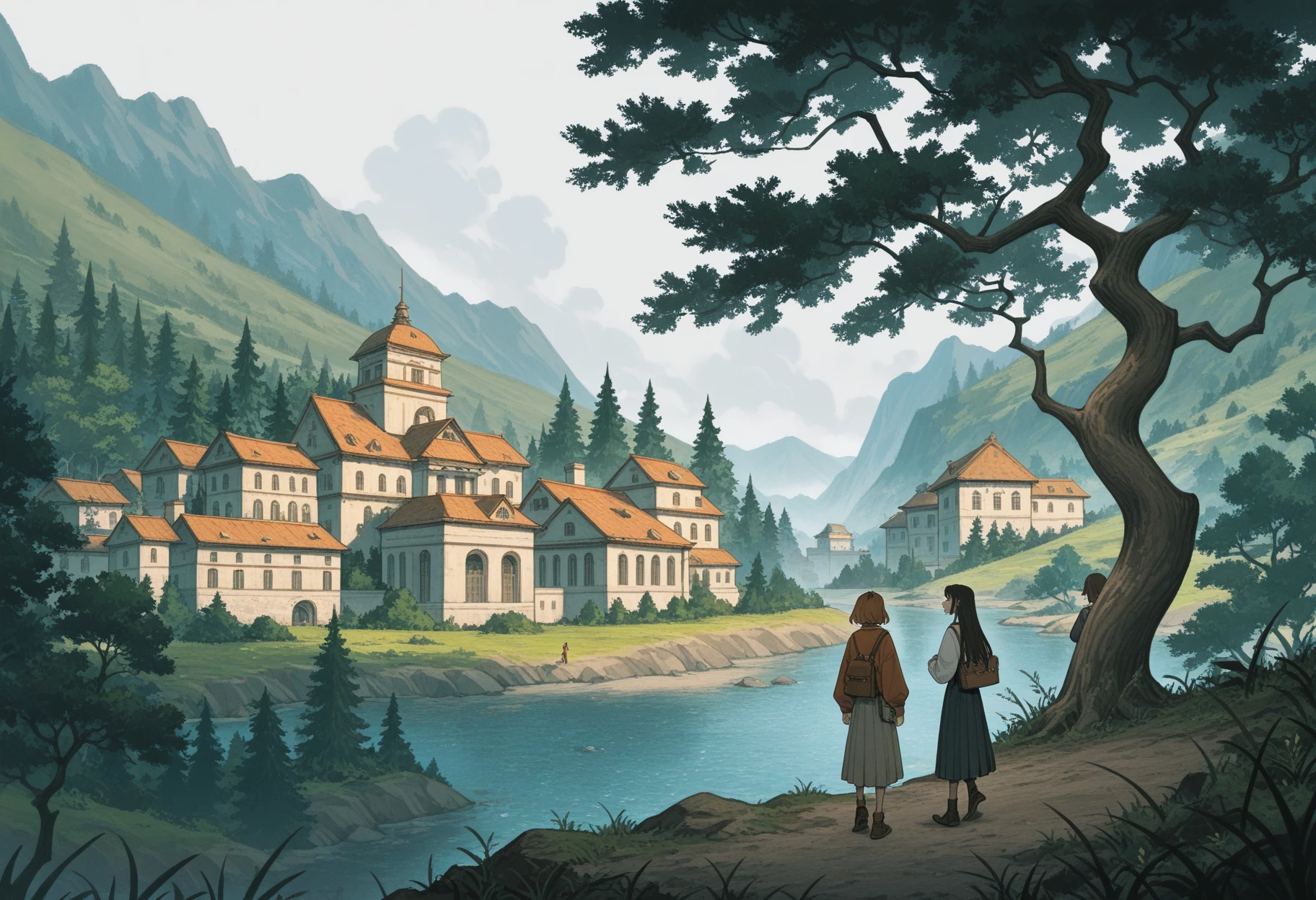 <lora:AniHuaILXL:1> an1hu4,
scenery, tree, multiple girls, building, outdoors, masterpiece, best quality, amazing quality, intricate detail, highly detailed, absurdres,
