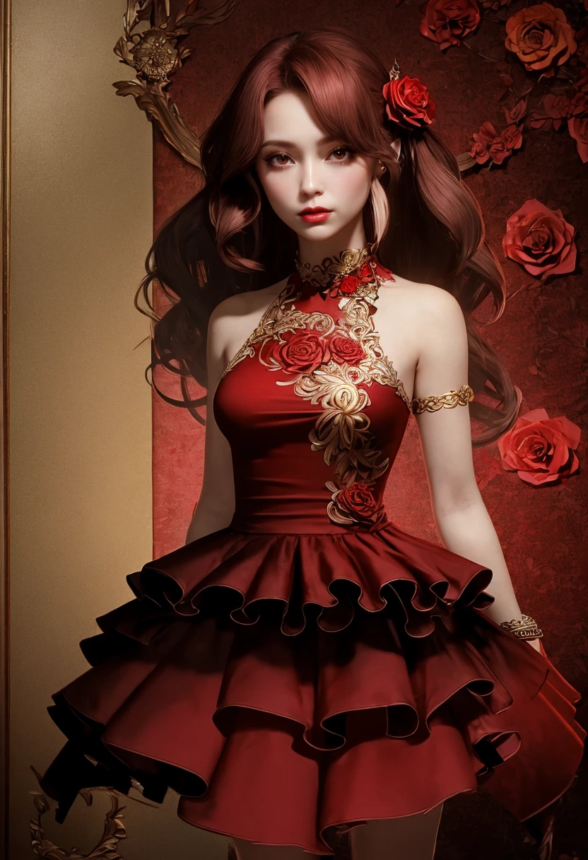 Cocktail_Dress, Masterpiece, high quality, 4K, beautiful design, shiny, from the front, award winning photo, extremely detailed, amazing, fine detail, absurdres, highly detailed asian woman, extremely detailed eyes and face, by lee jeffries nikon d850 film stock photograph 4 kodak portra 400 camera f1.6 lens rich colors hyper realistic lifelike texture dramatic lighting unrealengine trending on artstation cinestill 800 tungsten, 1girl, solo, expressive look, (smiling seductively,puffy lips, very detailed face [Marie Kondo|Kimiko Glenn]:1.155) HDR, highest quality, sexy dress, sharp focus, looking at viewer, facing viewer, 4k,piercing dark eyes beautifully detailed,a woman in a black dress standing in a doorway, dress covered in red flower petals, golden embroidery, wearing a Cocktail_Dress<lora:Cocktail_Dress:0.75>, full body picture,