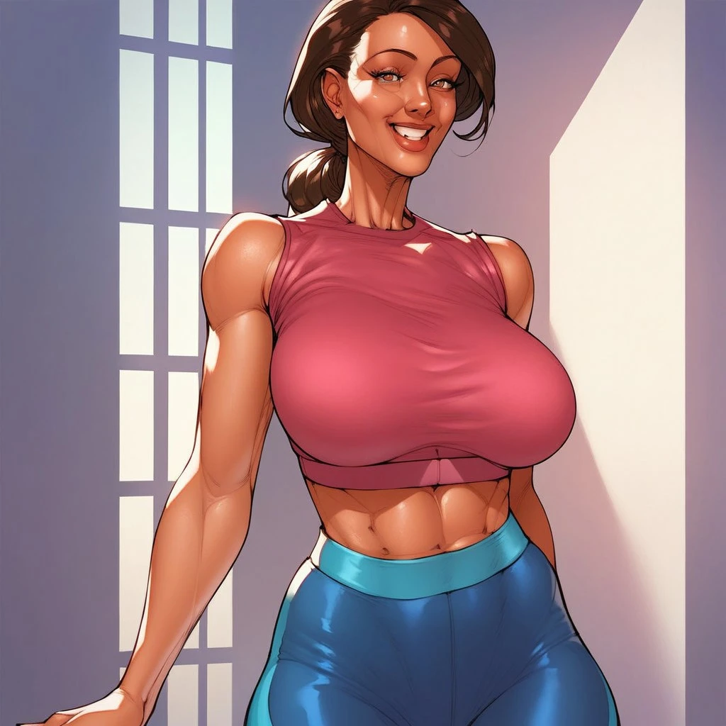 ((work of art,best qualityer)), absurdrez, looking a viewer, cowboy shot, , film composition, opposite, 1 girl, comely, Face pretty, , a perfect face, perfects eyes, perfect skin, narrow waisted, cute face, muscular girl, muscled body, Breasts protruding, breasts big,muscular girl, muscled body, Hypermuscular Body, huge muscles, huge muscles, huge biceps, big biceps, giant biceps, hiperbíceps, , pectorals, broadshouldered, whole body, , Broad Hips,, work of art, best qualityer, high qualiy, high resolution, aesthetics, detailded, extremamente detailded, soft ambient lighting, 8k, beautiful hands, perfect arms, absurdrez, perfect lighting, Elizabeth Olsen, yellow jumpsuit