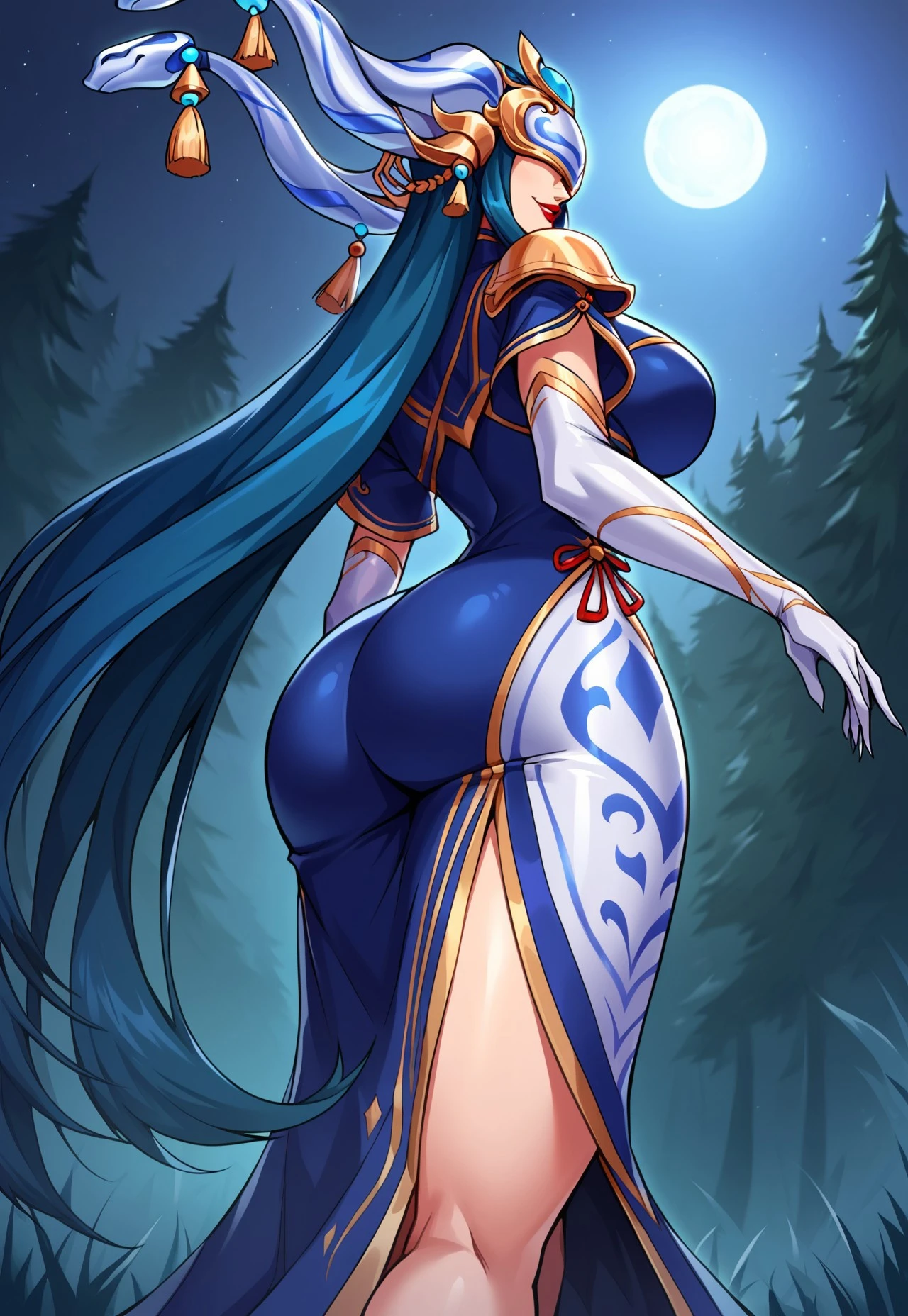 1girl, raiden shogun, genshin impact //// masterpiece, best quality, very aesthetic, absurdres, newest, ///// by nyantcha, cutesexyrobutts,by khyle, ///// perfect anatomy, perfect body, ///// purple hair, ,nude,naked, rating:nsfw, big tits, , full body, arched back, hair ornament, , meadow, moutnains, back view, ass, она смотрит в даль, standing