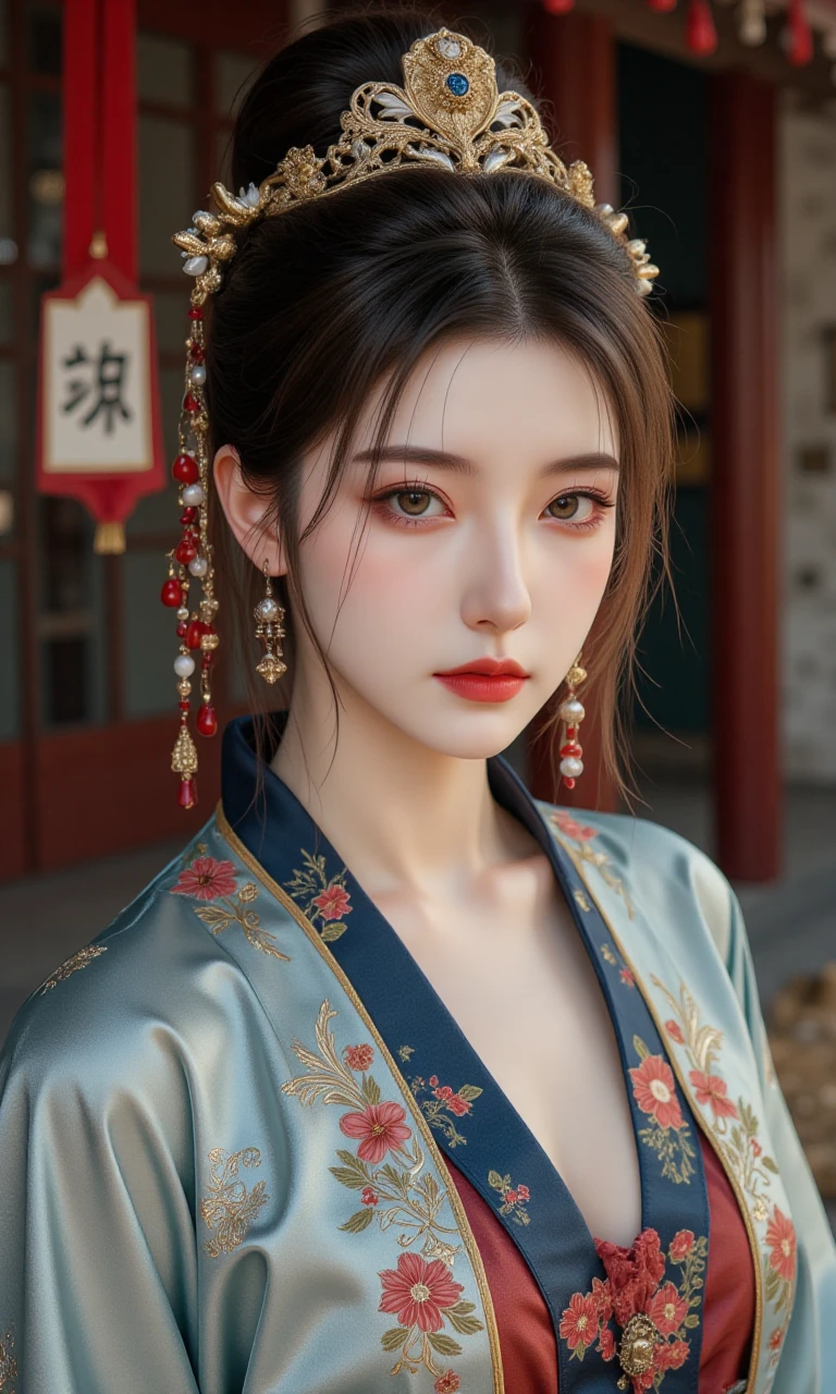 A photorealistic image of a woman,hanfu