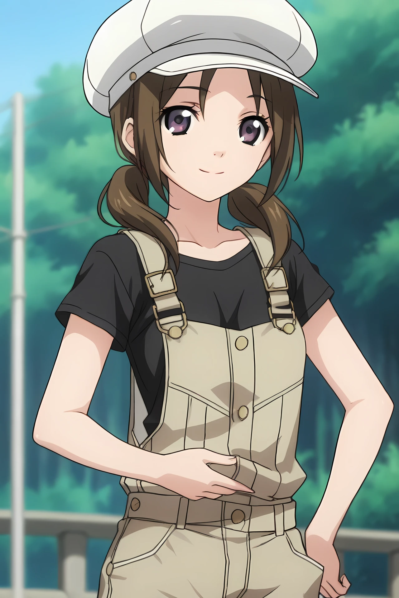 (short overalls black shirt:1.50), cpc-ichika, brown hair, short hair, low twintails, parted bangs, purple eyes,
1girl, solo, skinny, (source_anime, score_9, score_8_up, score_8, score_7_up), score_7, score_6_up, score_6, score_5_up, score_5,
(happy:1.10),
(spacecraft:0.70),
(close-up:1.40), (:1.10),
cabbie hat,
medium breasts
<lora:cpc-ichika-V02:0.70>