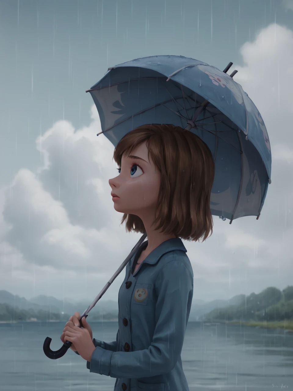 score_9, score_8_up, score_7_up, score_6_up, BREAK, R1l3y, 1girl, solo, short hair, blue eyes, brown hair,
long sleeves, holding, upper body, outdoors, sky, day, cloud, from side, blue sky, profile, umbrella, cloudy sky, looking up, scenery, rain, blue theme, water drop, holding umbrella, parasol, surreal, sky print
<lora:Riley_AndersenV4:0.8>