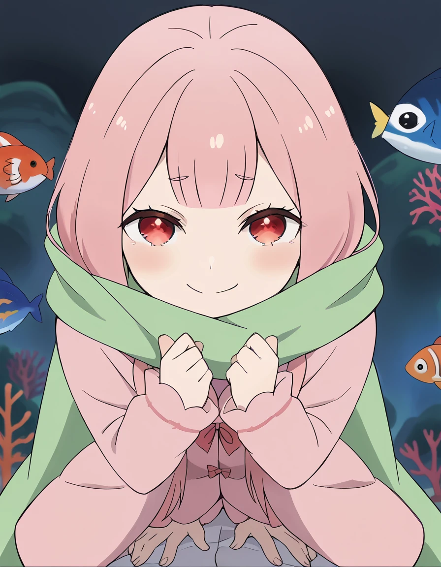 score_9, score_8_up, score_7_up, source_anime, <lora:rezero-carmilla-s2-ponyxl-lora-nochekaiser:1>, carmilla, red eyes, pink hair, anime screencap,, long sleeves, dress, scarf, coat, sleeves past wrists, green scarf, seafloor, coral, fish, underwater, blue, smile, <lora:good-morning-my-brother-ponyxl-lora-nochekaiser:1> good morning my brother, good morning my brother! (meme), good morning, pajamas, hands on another's stomach, meme, straddling, leaning forward, pov, girl on top, blush, smile, smug, cowboy shot,, looking at viewer, solo,, cowboy shot, solo