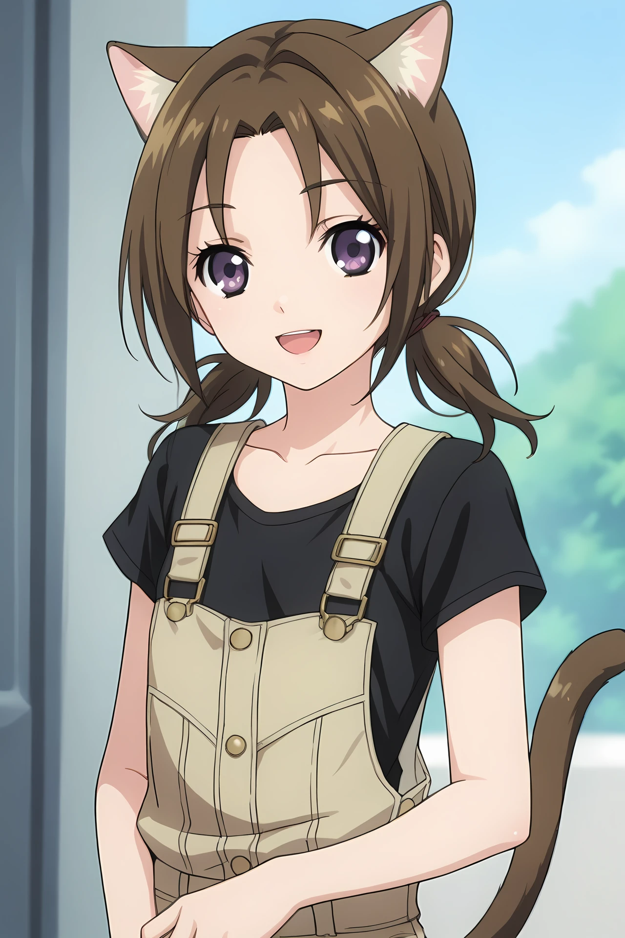 (short overalls black shirt:1.50), cpc-ichika, brown hair, short hair, low twintails, parted bangs, purple eyes,
1girl, solo, skinny, (source_anime, score_9, score_8_up, score_8, score_7_up), score_7, score_6_up, score_6, score_5_up, score_5,
(happy:1.30),
(space:0.60),
(close-up:1.40), (:1.10),
cat ears cat tail,
small breasts
<lora:cpc-ichika-V02:0.60>