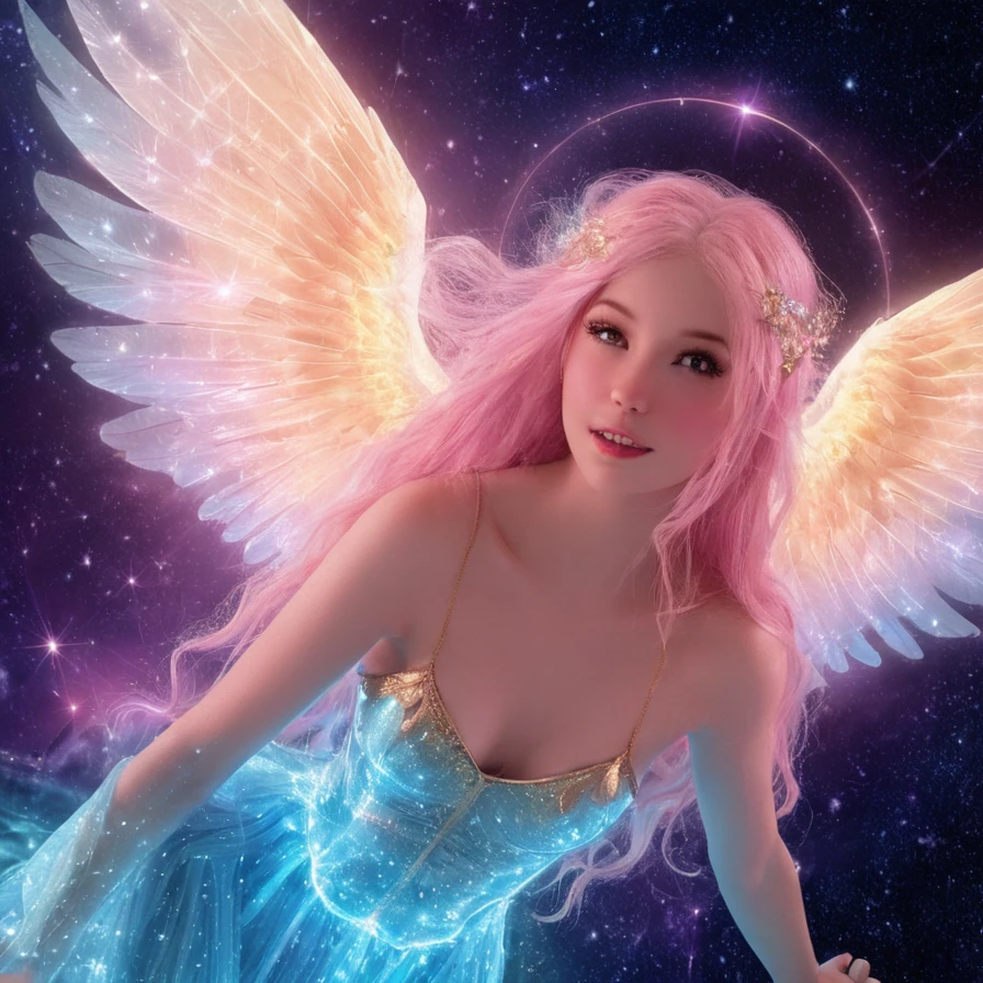 belledlphn, an ethereal goddess with wings of light, floating in a celestial realm, surrounded by stars, fantasy art, highly detailed, vibrant colors, cleavege, nsfw
<lora:BelleDelphine:1>