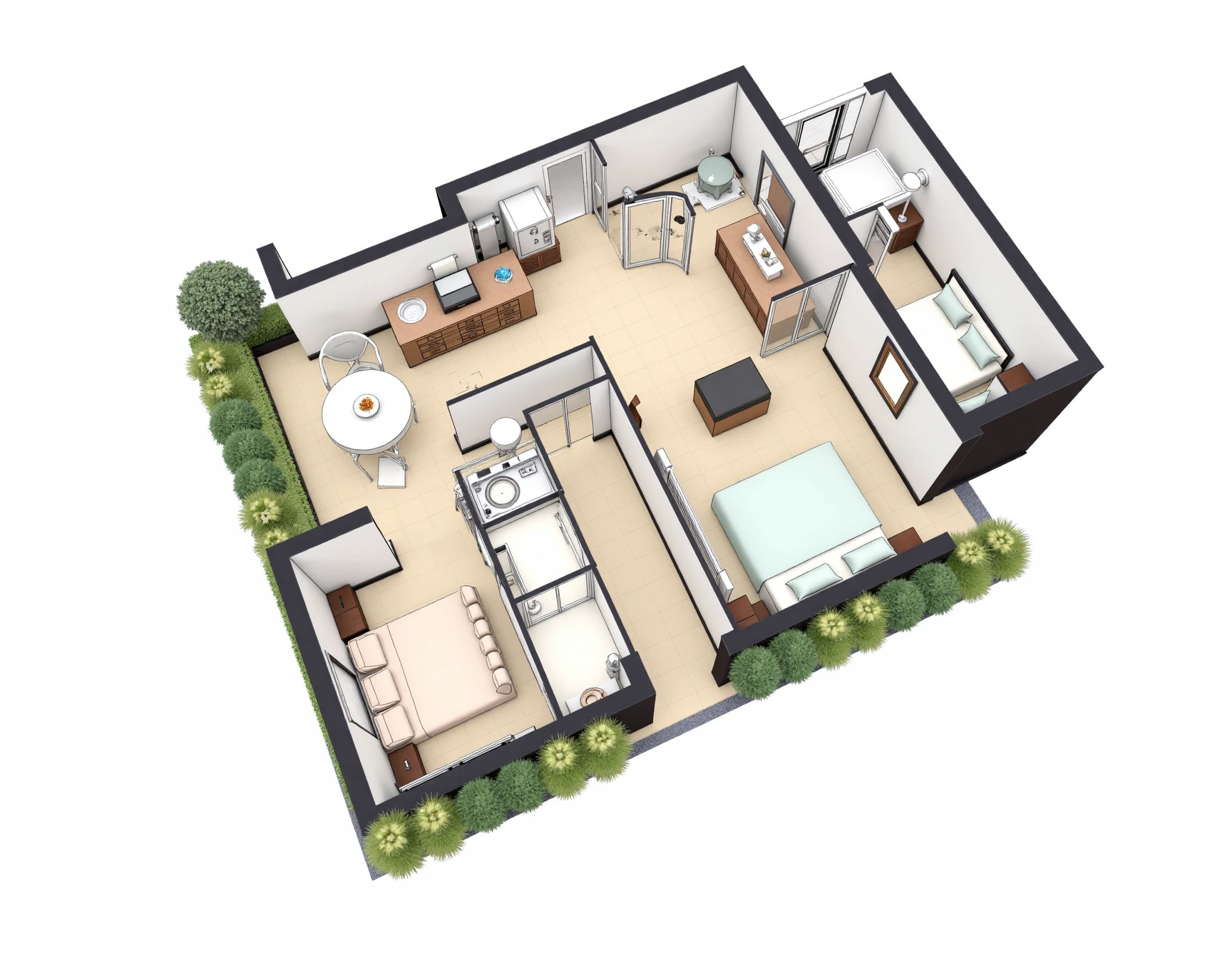 <lora:JJsFloorPlan_Flux:1> ,(floor_plan), , ((best quality)),((masterpiece)),no humans, (2D), door, plant, sink, bathroom, comic, window, indoors, tiles, table, flower, toilet, potted plant, from above, bed, house ,, white background, ((water color)), high contrast,enough detail, high resolution, super realistic, Photorealistic, highly detailed, high quality,