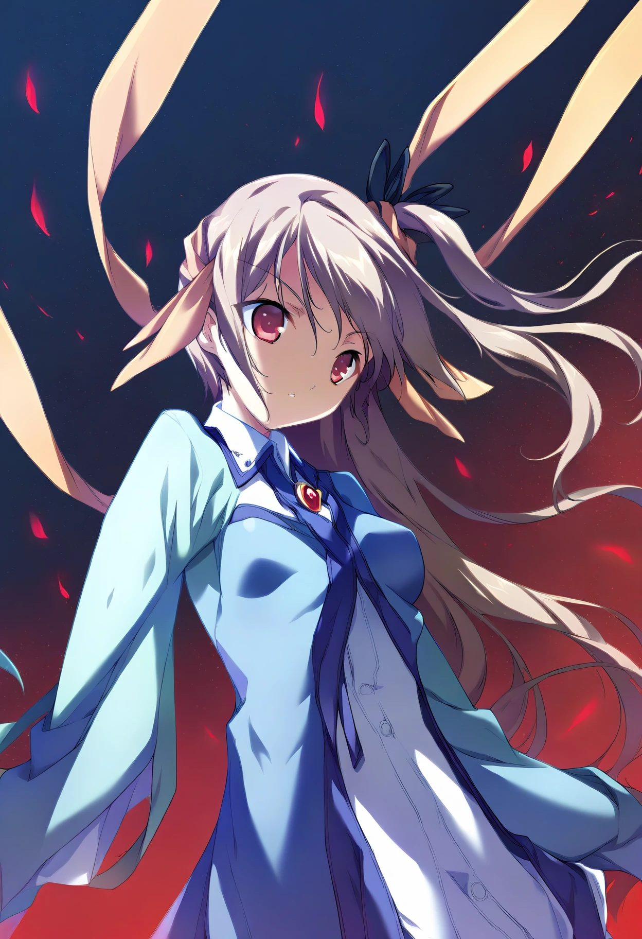 score_9, score_8_up, score_7_up, source_anime, high res image, masterpiece, best quality, 1girl, solo, red eyes, :o, , brown hair, very long hair, side ponytail, ribbon, long sleeves, <lora:kikuchi-seiji-style-pony_v1.0:1>