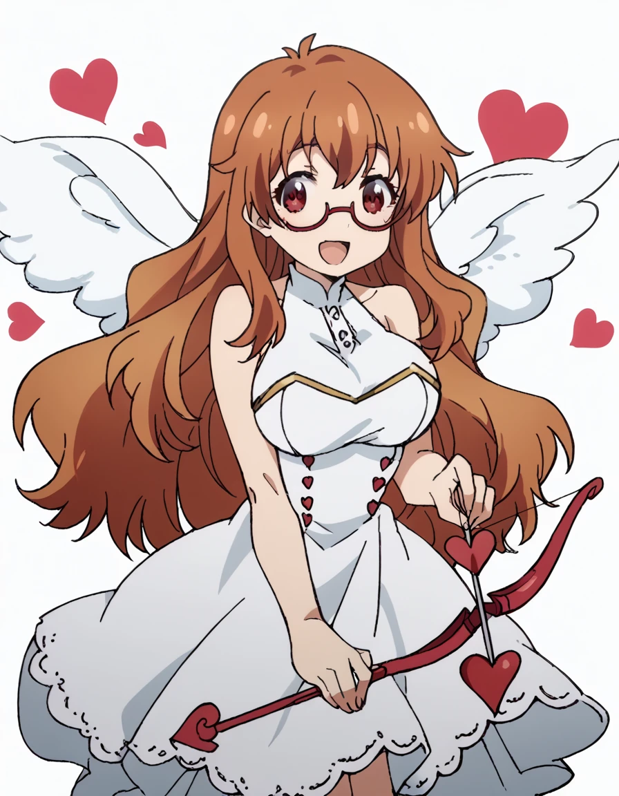 score_9, score_8_up, score_7_up, source_anime, <lora:yumeko-tachibana-s1-ponyxl-lora-nochekaiser:1>, yumeko tachibana, long hair, brown hair, red eyes, glasses, semi-rimless eyewear, red-framed eyewear, large breasts, anime screencap,, <lora:cupid-ponyxl-lora-nochekaiser:1>, cupid, dress, bare shoulders, weapon, heart, wings, bow (weapon), arrow (projectile), angel, smile, open mouth, heart arrow,, , cowboy shot, solo