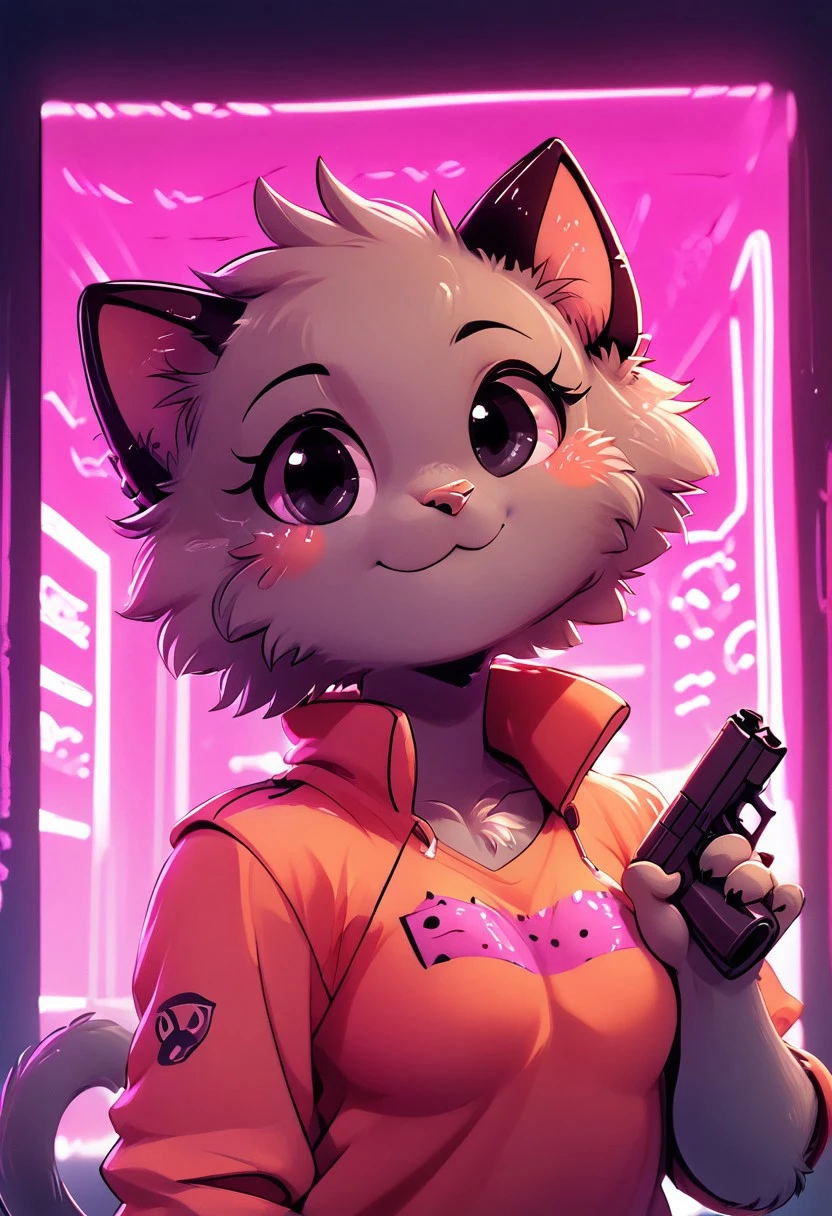 score_9, score_8_up, score_7_up, score_6_up, score_5_up, score_4_up, solo,
1girl ((nyan cat, pop-tart, russian blue, black eyes, grey fur, cat, anthro, cat ears, one tail, open eyes, closed mouth, happy)), perfecteyes, MegaFluffyPony, furry, fluffy, neon lines background, hi-tech, mad-neon-noir, cyberpunk, noir, with pistol on right hand, GLOCKG
