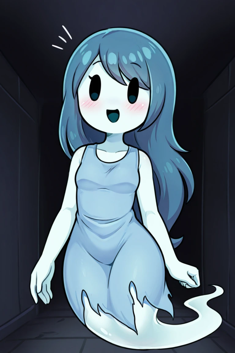 ((Spooky jumpscare mansion)), ((sexy)), (cute), smug, see through clothing, curvy, small, flat chest, ((cute face))