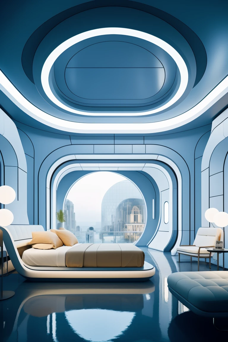 <lora:JJsScifiStyle:1> , ((scifi style)),realistic, masterpiece, best quality,tv , ceiling light,sofa table, chair, window, lamp, bed, center composition ., architecture photography, striking structures, clean lines, geometric shapes, dramatic angles, play of light and shadow, capturing architectural details, showcasing design elements, evoking mood, professional lighting, precise compositions, emphasizing scale and proportion, creating depth, architectural storytelling, capturing iconic landmarks, immersive experience