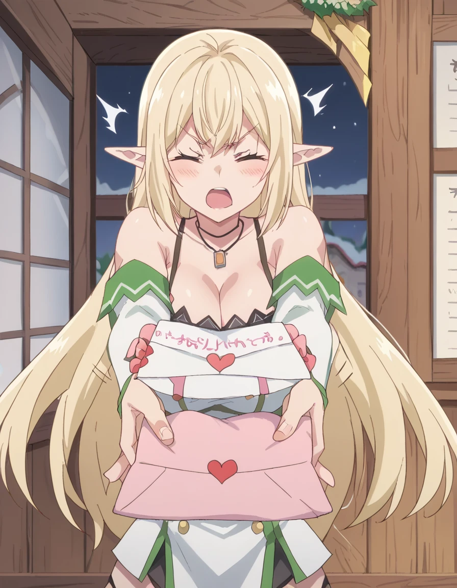 score_9, score_8_up, score_7_up, source_anime, <lora:srank-aria-anime-ponyxl-lora-nochekaiser:1>, srank aria, long hair, blue eyes, blonde hair, large breasts, pointy ears, elf, anime screencap,, <lora:love-letter-ponyxl-lora-nochekaiser:1>, love letter, heart, valentine, letter, confession, incoming gift, outstretched arms, closed eyes, shouting,, , cowboy shot, solo