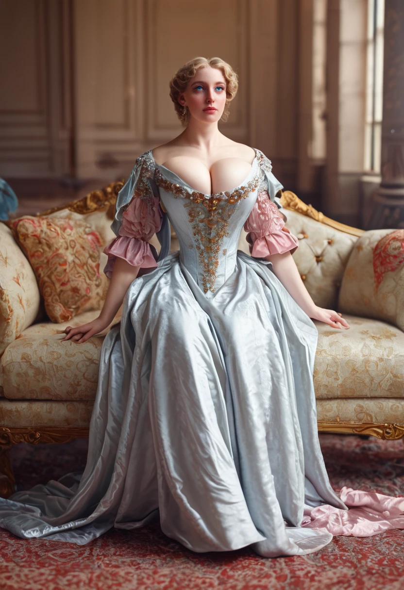 1680-89, sharp photo, depth of field, bokeh, full length, 8K, movie still, cinematic, photorealistic, dramatic, dynamic action, 1girl,  massive breasts, slender, perfect face, attractive, sitting on an enormous couch, inside, flowing fabrics   <lora:1680-89_PNY:1>  PonyScores7