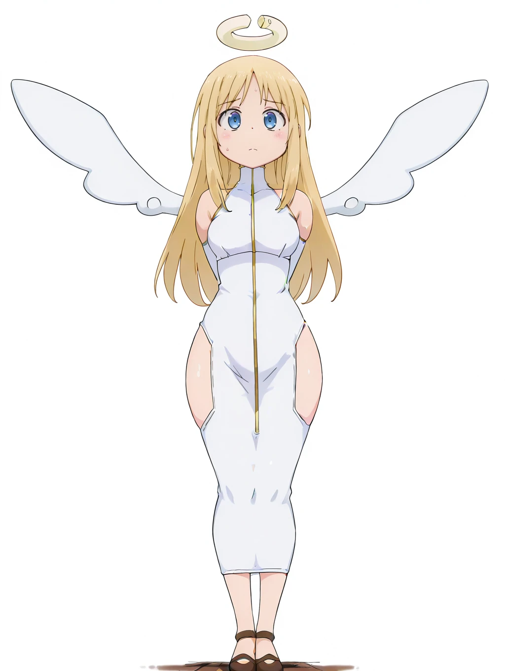 Anime. 1 Girl. Cute girl. Angel. Slave. Blonde. Long hair. Blue eyes. Beautiful eyes. Perfect eyes. Expressive eyes. Ideal face. Beautiful nose. Snotty nose. 16 years. Big breasts. Beautiful breasts. Pointy ears. She got sick. She has allergies. She has a runny nose. She has mucus from her nose. She has snot. Snot flows from the nose. She's on her period. Her crotch is bleeding. She has diarrhea. She wants to poop. She needs to poop. She has a strong, desperate urge to poop. The girl can't stand straight. Knees together, feet apart. She crapped herself with diarrhea while standing. She pooped herself in the middle of the street. Diarrhea runs down thighs. Pogos flows down my legs. Pongsa puddle on the ground. Ideal anatomical body. Beautiful long legs. The whole body is covered with scars. Angel wings. White wings. Dirty tunic. Torn tunic. She wears a diaper. Barefoot. Slave collar. Shackles. Standing. in full. Fantasy. Street. Many people. Beautiful character design. Shiny skin. Whole body. nsfw. Scat. Official art. Extremely detailed CG Unity 8k wallpaper. Ideal lighting. Ultra high resolution 4K. Super detailed 8K. A high resolution.