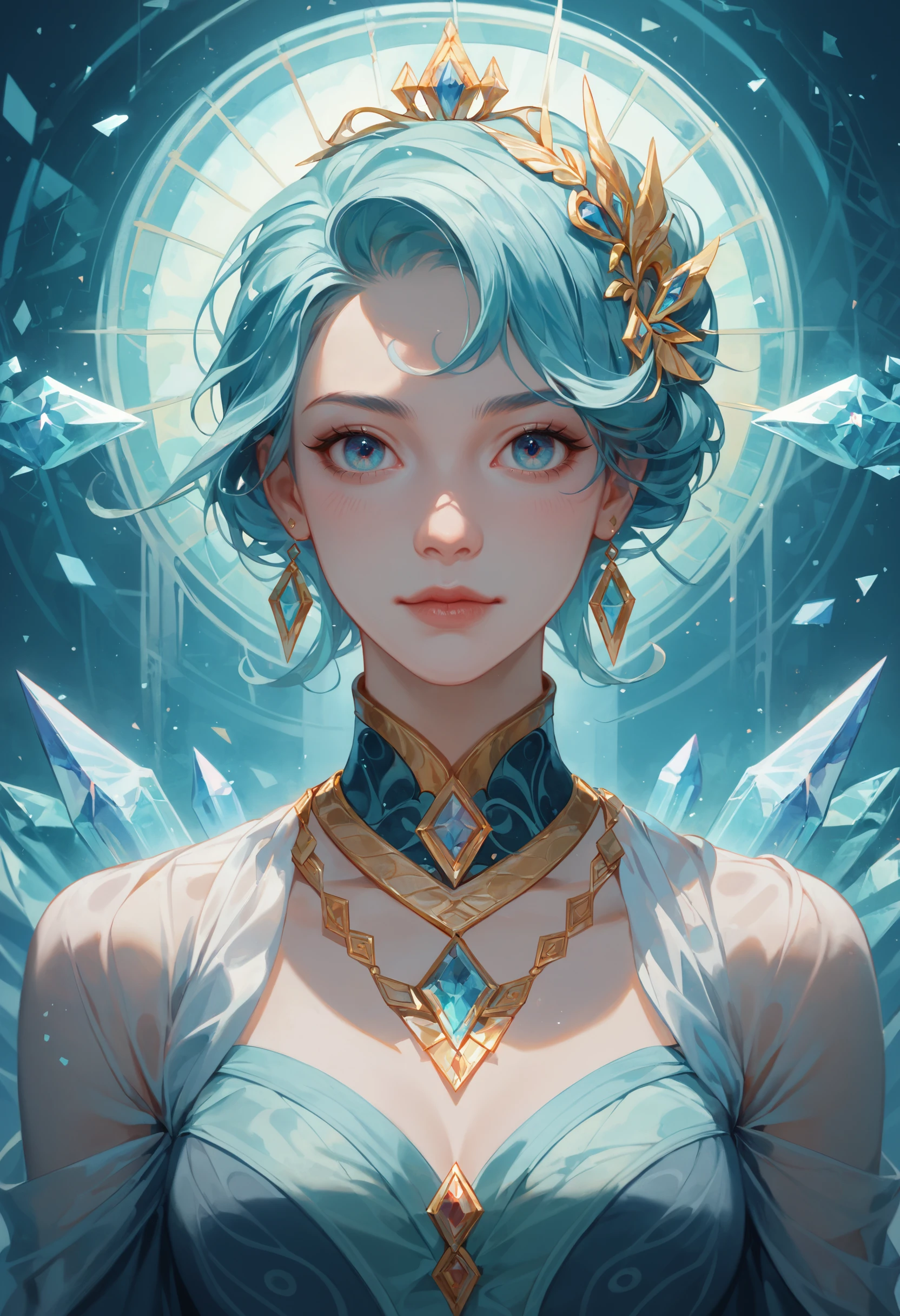 score_9, score_8_up, score_7_up, Abstract style hauntingly ethereal portrait of a mysterious figure draped in translucent fabric, crystals adorning their hair, amidst a dreamlike swirl of pastel hues and soft light, evoking a sense of calm serenity and elusive beauty, high detail, award winning masterpiece with incredible details . Non-representational, colors and shapes, expression of feelings, imaginative, highly detailed