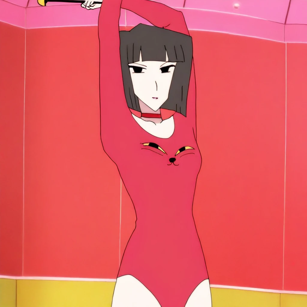 pokemon, pokemon (/style), pokemon style, 1990 anime style, score_7, anime coloring, flat shading, source_anime, anime screencap, pokemonmay, blue eyes, brown hair, long hair, twintails, hair between eyes,, small breasts, (naked:1.3), nipples, side view, looking up, shower, showering, closed eyes, head up, head back, ass, tile wall, wet, wet hair, dripping wet, shiny skin, steam, steamy, hot, arched back, hands_on_own_breasts, small breasts, covered in soap, soapy skin, water drop,