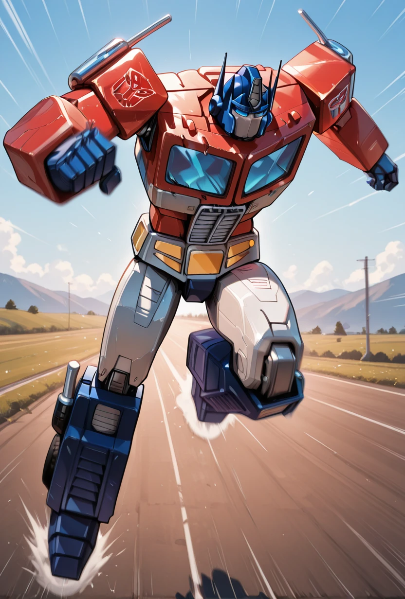 <lora:optimus-06:1> optimus, robot, mecha, autobot ,  <lora:Fly [IL]:1> flying, speed lines, motion blur, masterpiece, best quality, amazing quality, very aesthetic, absurdres, newest,
