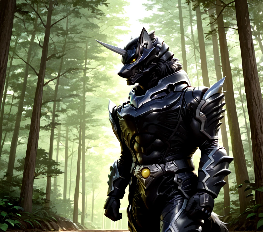 8K, In'ei, photographic realism, 8K CGI render,
<lora:Zen_Aku_(Power_Rangers_Wild_Force)_(Illustrious)_(AD):1> Zen Aku, Power Rangers Wildforce, wolf, armor, muscular, <lora:armor_ninja:1> ninja768p, <lora:bara_mecha:1> sp_mecha, <lora:RoboXLv2:0.8> scifi, scifi suit, <lora:SpaceKnights8:1> sci-fi, armor,
exterior, scenery, nature,
bent leg, walking, yellow sclera, black pupils, ((detailed eyes, polished armor, )), cowboy shot, side view, solo,
EZRealPONYXL, zPDXL, zPDXLxxx,