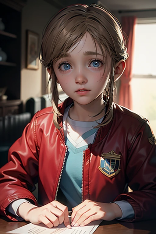 A stunning intricate full color Ultra-HD portrait, years , wearing a red jacket, light blue vest, epic character composition, Alessio Albi, Nina Masic, sharp focus, natural lighting, subsurface scattering, f2, 35mm.