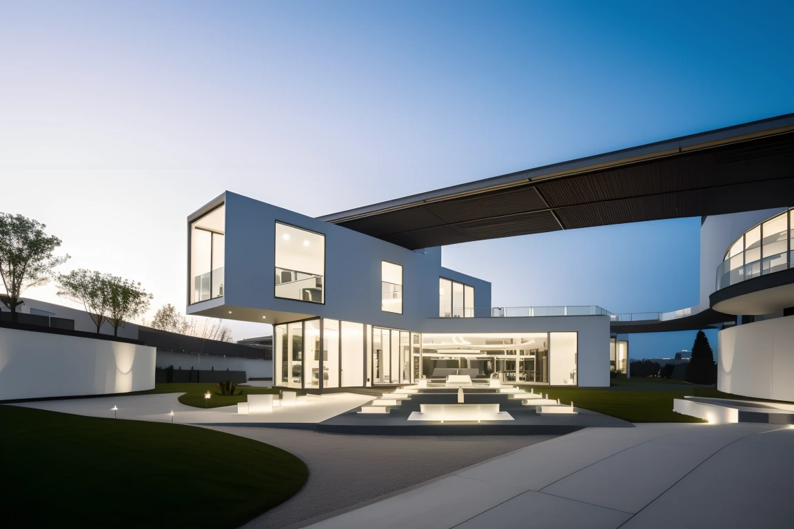 <lora:JJsContainerHouse:1> , ((container house)), ((masterpiece)), ((best quality)), outdoors, scenery, real world location, realistic, high detailed, clear sky, road, lawn, no humans, plant, table, ground vehicle, architecture photography, striking structures, clean lines, geometric shapes, dramatic angles, play of light and shadow, capturing architectural details, showcasing design elements, evoking mood, professional lighting, precise compositions, emphasizing scale and proportion, creating depth, architectural storytelling, capturing iconic landmarks, immersive experience