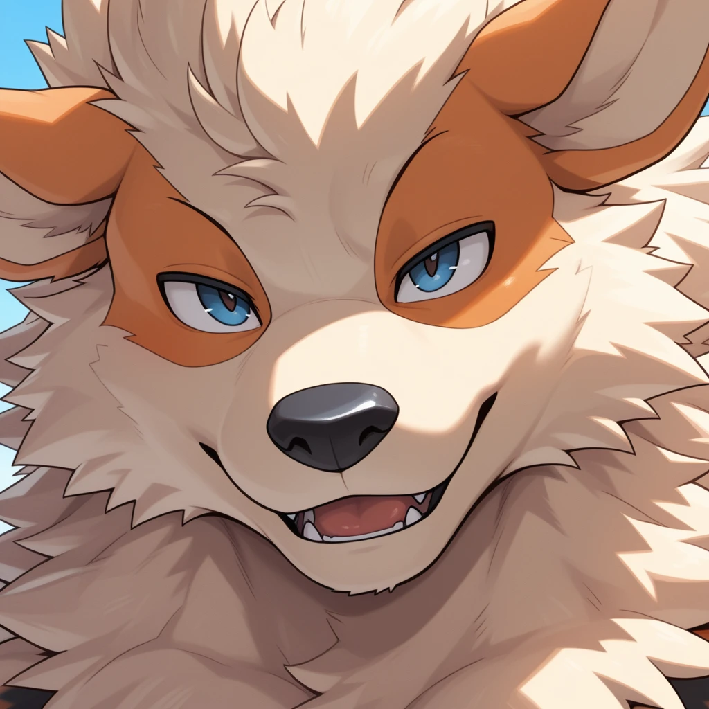 masterpiece, best quality, amazing quality, solo, 1boy, Arcanine, bara, close up,