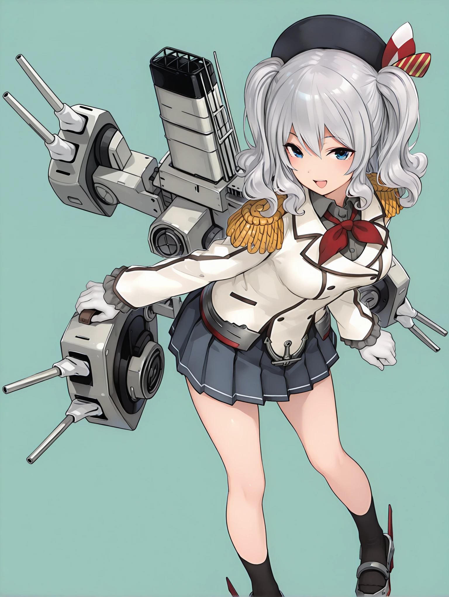 Anime girl with a gun and a gun in her hand（kashima (kancolle)) - SeaArt AI