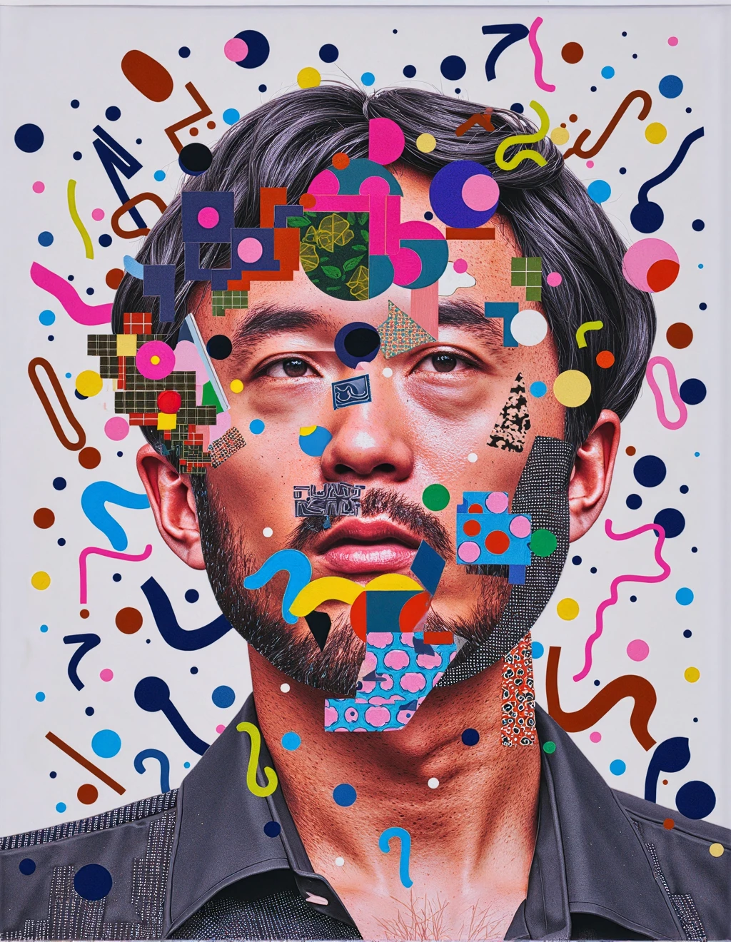 hyper-realistic people that have the mouth gummed tape and eyes closed with gummed tape