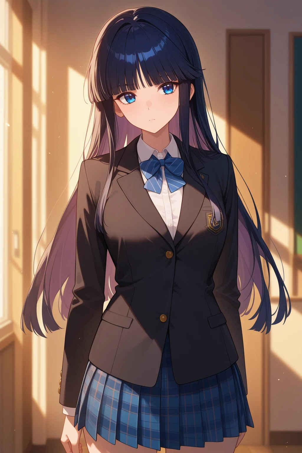 masterpiece, best quality, absurdres, safe
1girl, touma kazusa, black hair
white shirt, black jacket, pleated skirt, plaid skirt, bowtie, school uniform
<lora:white_album_2_il_1_d16:1>