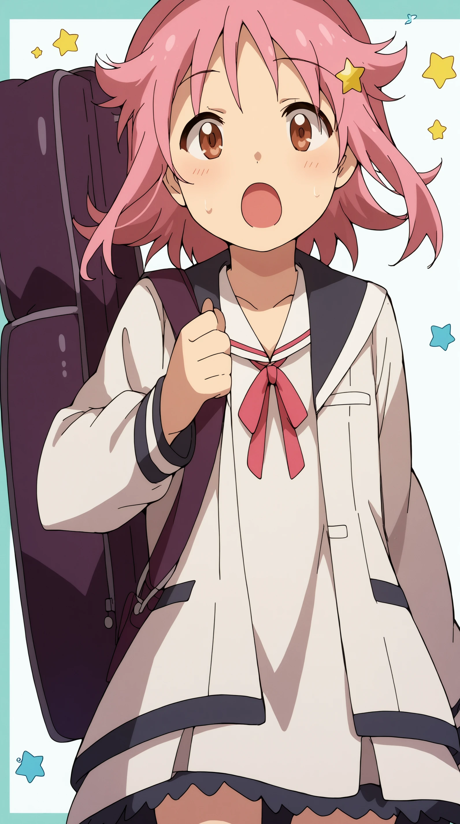 score_9, score_8_up, score_7_up,anime_source, source_anime, best Subaru Pleiades, Main Outfit, solo, open mouth, bag, instrument case, guitar case <lora:JN_Subaru_Pleiades_Pony:0.8>