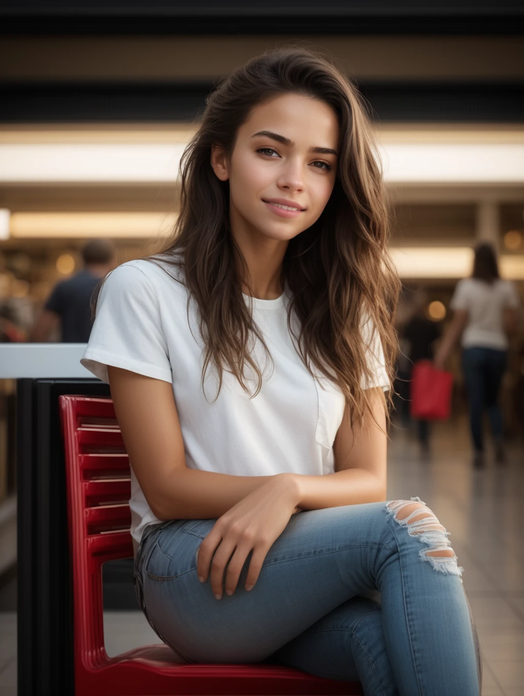 masterpice, award winning, film grain, (photorealistic:1.2), 16k, UHD, best quality, ultra highres, hyperrealistic, rim light,
(Dutch Angle:1.2),
full body view,
nsfw, (no panties:1.1),
A beautiful girl Sitting on a chair with her legs crossed in a shopping center,
slim, slender, (small breasts:1.3),
sweaty face, shiny skin,
aroused, smiling,
looking at viewer, eyes open, cross-eyed,
(cross-eyed gaze:1.3),
lips parted,
long disheveled tangled hair, messy hair,
wearing jeans and t-shirt,
<lora:perfect hands:0.4>, Perfect Hands,
candelarkn,
<lora:RKN_CandelaXL:1>
fingering pussy, female masturbation, stealth masturbation,