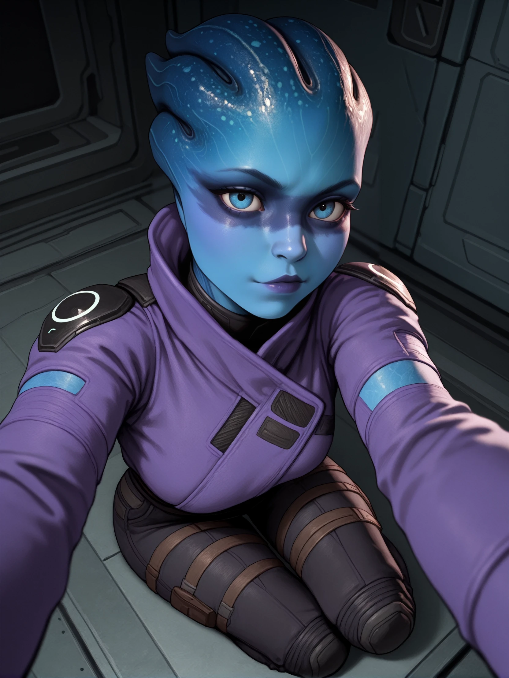 masterpiece, best quality, amazing quality, very aesthetic, absurdres, newest,
<lora:ILMEAPeebee:1.0>
MEAPeebee, 1girl, blue skin, blue eyes, face paint, alien, looking at viewer, selfie, sitting, full body,