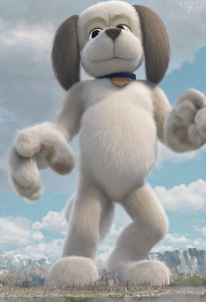 masterpiece, high res, absurdres,
1girl, solo, lux_lol_wr, male focus, giant, giga size, mega size,
landscape, cityscape, extremely tiny city, from below, paw focus, foreshortening, clouds, impact, smile,
blue sky, outdoors,
stride,
score_9, score_8_up, score_8, score_7, source_cartoon, Big_Doggg, full body, black eyes, male, anthro, gray ears, Dog, male furry, White fur, white belly, solo, furry, blue collar, dog, big tail, looking at viewer, standing, sassy pose,
giant dog, pooping, big Paws,
sunlight, volumetric lighting, (backlight:0.7), (dutch angle:0.4), very wide shot, depth, ozone, bokeh, luminescent background,