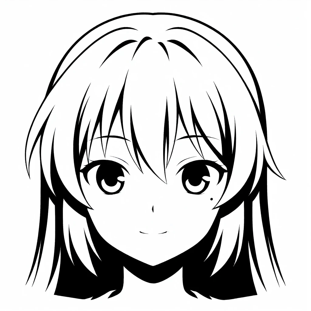 <lora:Icon Illustrious:1>, icon \(computing\), <lora:Ootorii Asuka Illustrious:0.2>, ootorii asuka, mole under eye, smile, portrait, monochrome
