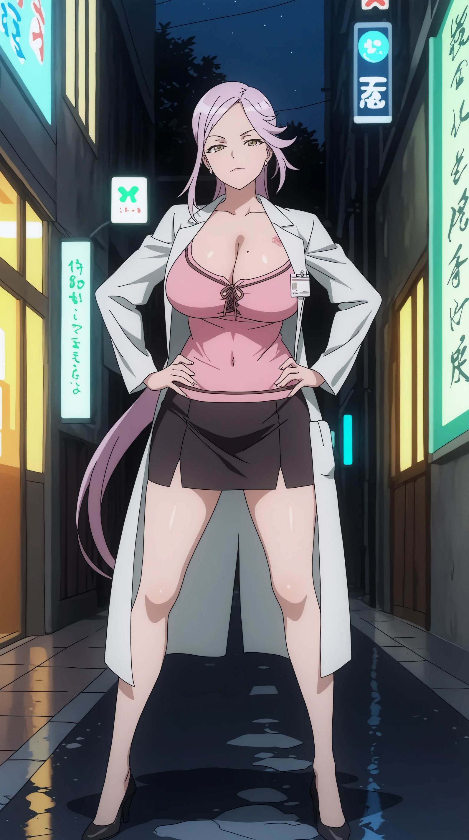 (DrPussyCat:1), 1girl, cute, (furry female, huge breasts, cat tail, cat girl:1), (underwear, labcoat, thick thighs, panties:1.2), looking at viewer, curvy, smile, :D, from below, (cute pose:1.2), curvy, sexy, modeling, leaning forward, breast focus, touch, (perfect_anatomy:1.2), solo, wide shot, (masterpiece:1.2), (best quality, highest quality), (ultra detailed), highschoolofthedead, (1 tail)