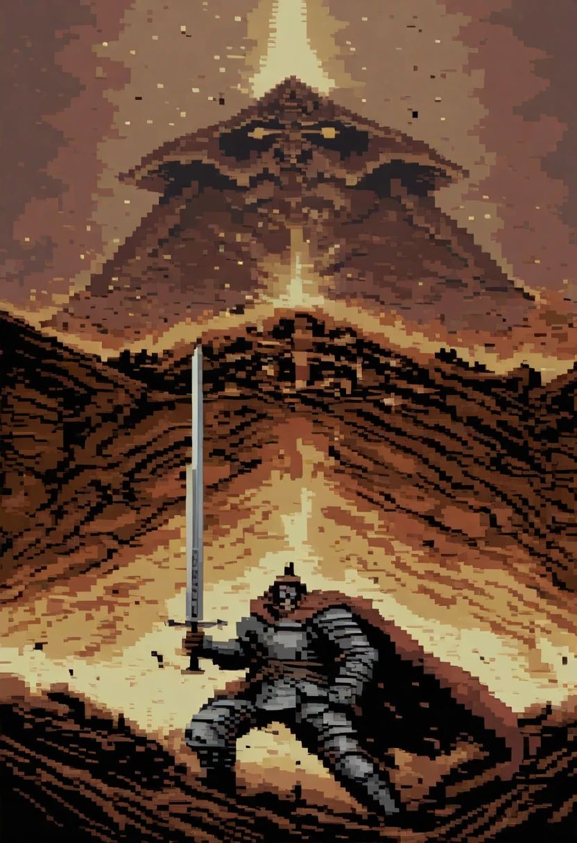 best quality, masterpiece, gameplay, pixelated, heads-up display, text, a prophecy of a chosen one to defeat an ancient evil, <lora:GenesisGameplayV1:1>