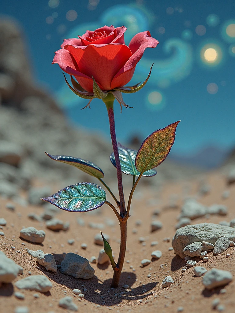 Visualize an intricate mosaic portrait in the style of ancient Byzantine art, capturing the ethereal essence of an otherworldly deity from a celestial perspective. The deity's translucent form emerges through a kaleidoscope of shimmering glass tesserae, interplaying light and color to create a mesmerizing, iridescent glow. This divine being holds a cosmic staff adorned with celestial bodies, its elongated shadow stretching across the starry expanse, evoking both awe and reverence as it intersects with intricate constellations woven into the mosaic's backdrop. The scene is framed by an ornate gold border, incorporating ancient symbols that hint at the deity's power and wisdom, inviting viewers to contemplate the mysteries of existence within this captivating abstract composition.