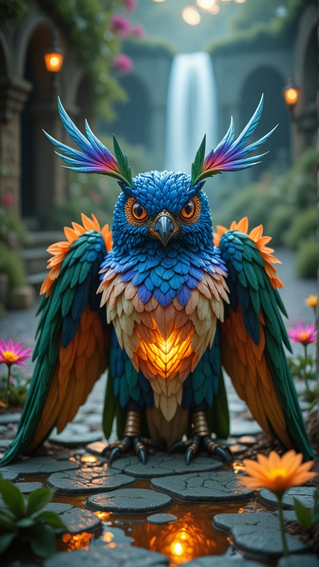 Celestial Clockwork Garden (Fantasy Art Style): A magical garden where giant clockworks synchronize with the stars, while colorful flowers bloom from living metal and mechanical birds flutter over cobblestone pathways.
, aidmaimageupgrader <lora:aidmaImageUpgrader-v0.3-IL:0.75>