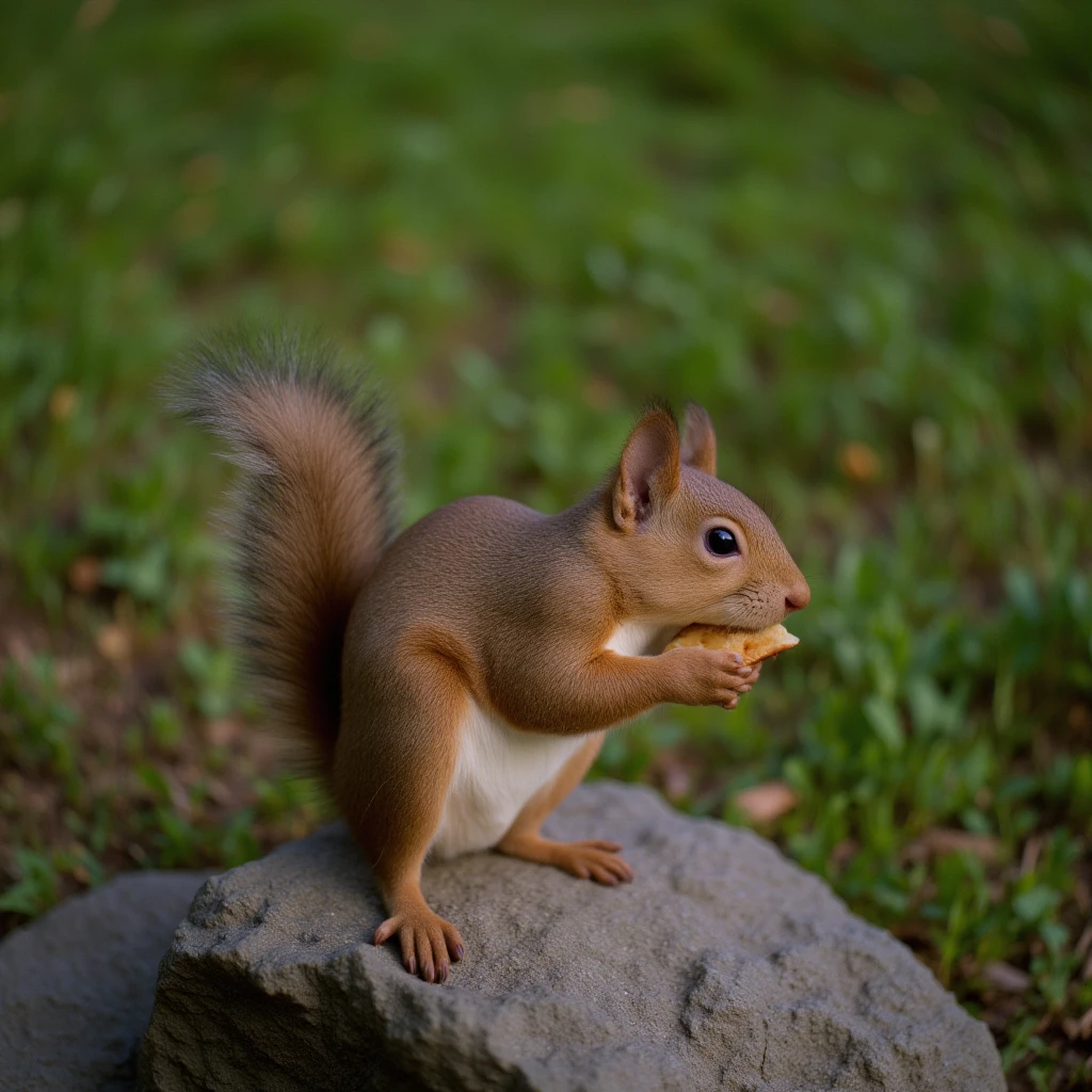 cinematic film still of <lora:cinematic film style v1:0.9>
side view, cinematic film style of a squirrel is standing on a rock in the woods, perfect image, perfect body, perfect anatomy, sharp image, detailed image, Kodak film style, high quality film photography, cinematic color style, cinematic film style, food, blurry, no humans, blurry background, bird, animal, cat, animal focus, outdoors, wings, bread, photo background, blue eyes, lying, eating, depth of field, mouse, holding, grass, shallow depth of field, vignette, highly detailed, high budget, bokeh, cinemascope, moody, epic, gorgeous, film grain, grainy