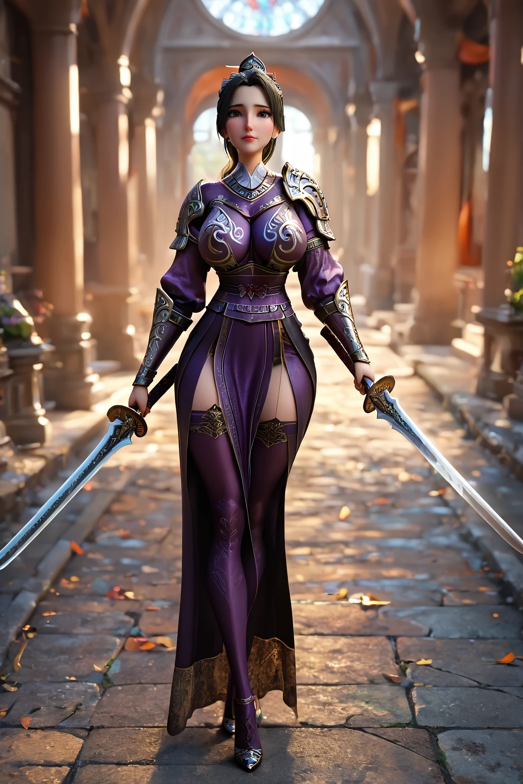 score_9,score_8_up,score_7_up,pov,1girl,full body,standing,
1girl,mature female,milf,huge breasts,narrow waist,wide hips,looking at viewer,high heels,armor,helmet,holding sword,sword,
Best quality,masterpiece,soft light,official art,masterpiece,high quality,highres,absurdres,<lora:Yin Furen Pony:1>,yin furen,black hair,hair ornament,black eyes,