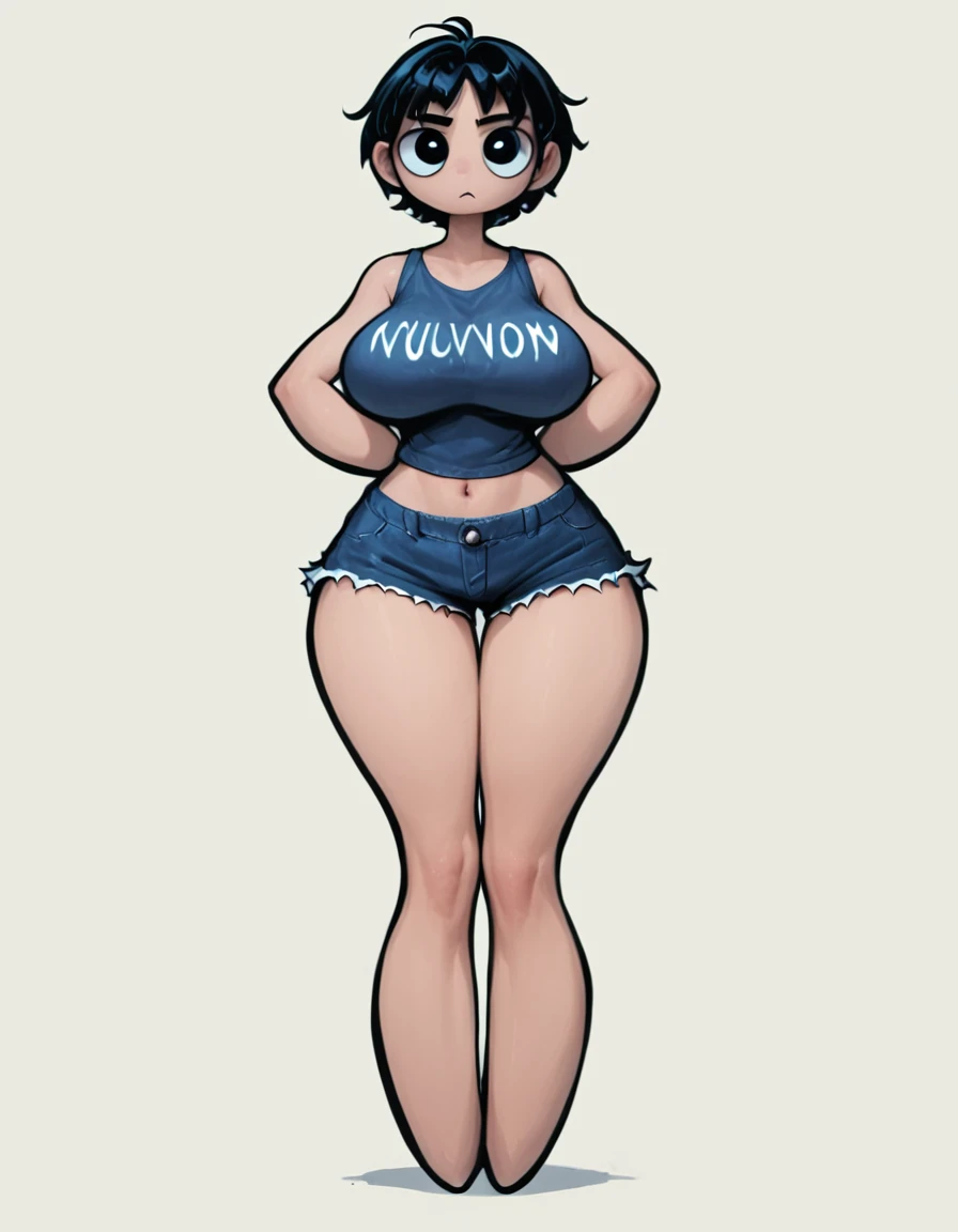 Cute girl, One girl, , (One:1.2), //, Big breasts, (Big breasts:1.8), Standing, Full body, ((String-like ultra-thin V-front micro plunge swimsuit))