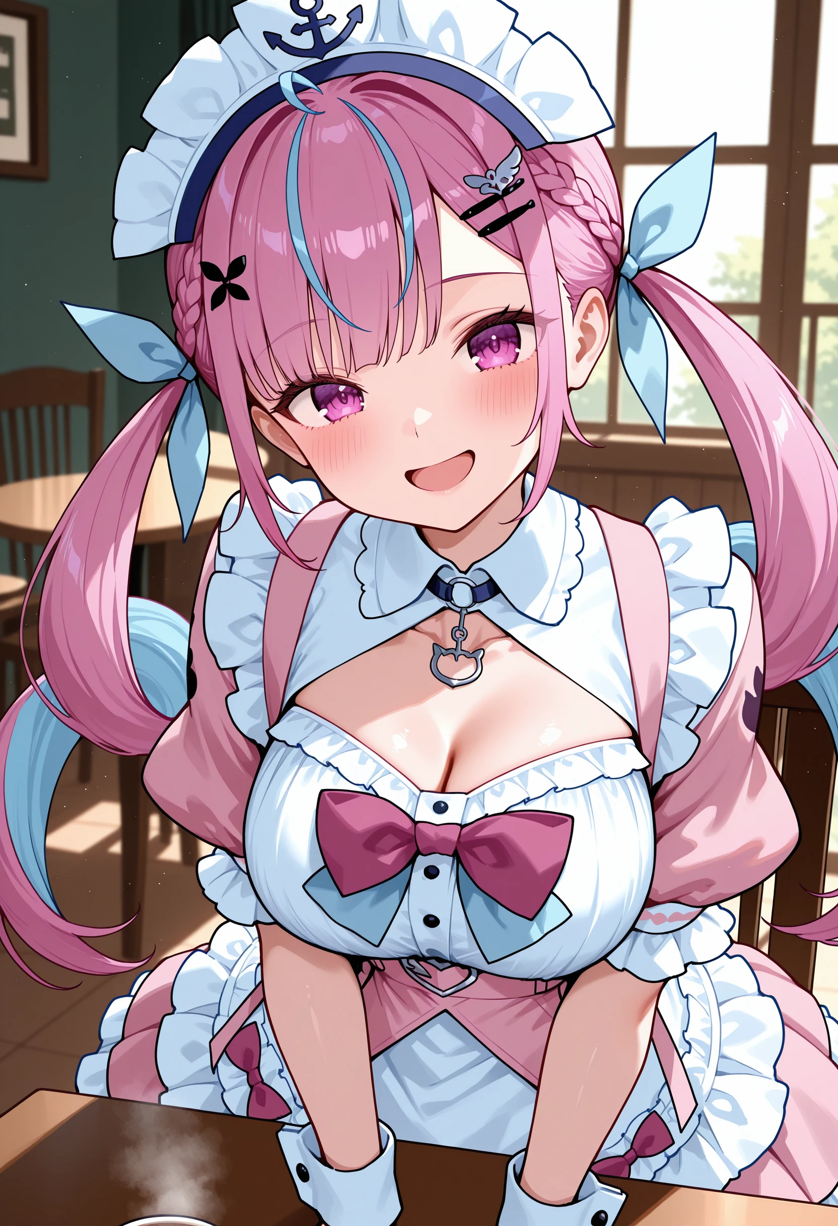 (super fine illustration:1.2),(masterpiece, 8k), (best quality, high quality:1.4), perfect anatomy, hyper detailed, ultra detailed,masterpiece background,beautiful detailed background, v8k wallpaper,perfect design,award-winning art,atmospheric,
BREAK, one beautiful girl, (17 year old girl),alone,(kawaii:1.5),(Chibi:0.6),(cute:1.5),(:1.5),break,(17 year old girl), one beautiful girl,very detailed,Colorful,best details,transparent skin,Shining beautiful skin,shy,very detailed,Colorful,best details,BREAK,transparent skin,Shining beautiful skin,shy skin,break,(heterochromia,blue eyes,green eyes, eye highlights,first ultrafine star:1.45),star eye silhouette ,BREAK,(pink hair, semi-long hair, bow:1.4),(twin braids,slightly curly hair,princess cut, crossed bangs:1.3),(big breasts,beautiful breasts:1.5),(long eyelashes, double eyelid:1.2),alone,glowing skin, transparent skin, Shining beautiful skin,(highest quality face),(highest quality bright eyes),(light smile:1.45),
BREAK
The goddess of roses relaxing with a bow in the garden full of blooming flowers, plants,water,flower,bird,bird cage,starry sky,ivy,lot of jewel,multiple jewel,
BREAK,wakame,wakame,wakame,(cowboy shot,from above:1.5) ,
BREAK,(Blurry background:1.3),(absurderes, hight resolution, Super Detail Art),cel shading,Clear Color, Lonely optical effect, Beautiful pictures, Bright glow, mystic atmosphere,(Close-up of girl:1.1), Mystical light particle effect,manga influence, clean line drawings,