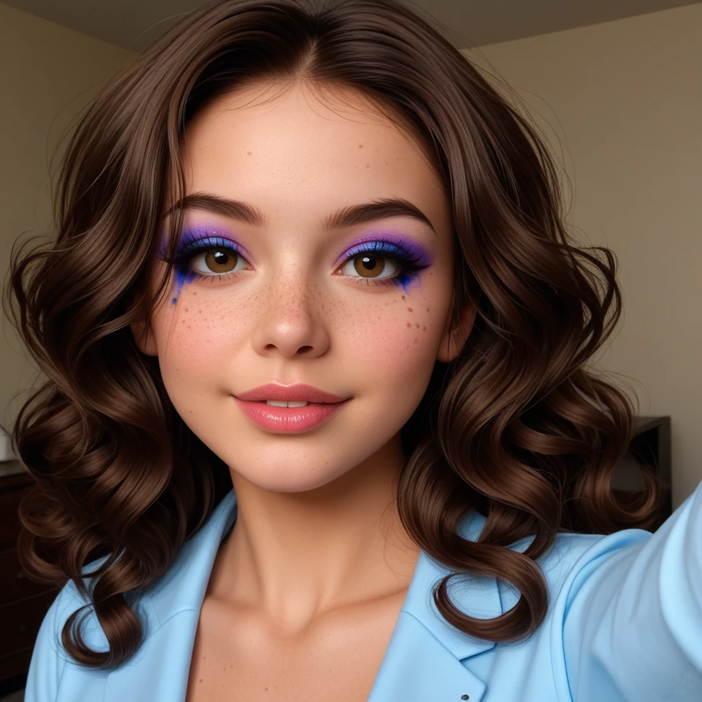 best, masterpiece, CindyXL with wavy brunette hair extreme closeup, exotic colorful makeup, model face, model pose, selfie, highly detailed skin texture, freckles, highly detailed photo, professional photograph, dynamic lighting <lora:add-detail-xl:2.0> <lora:CindyXL:0.7000000000000001>