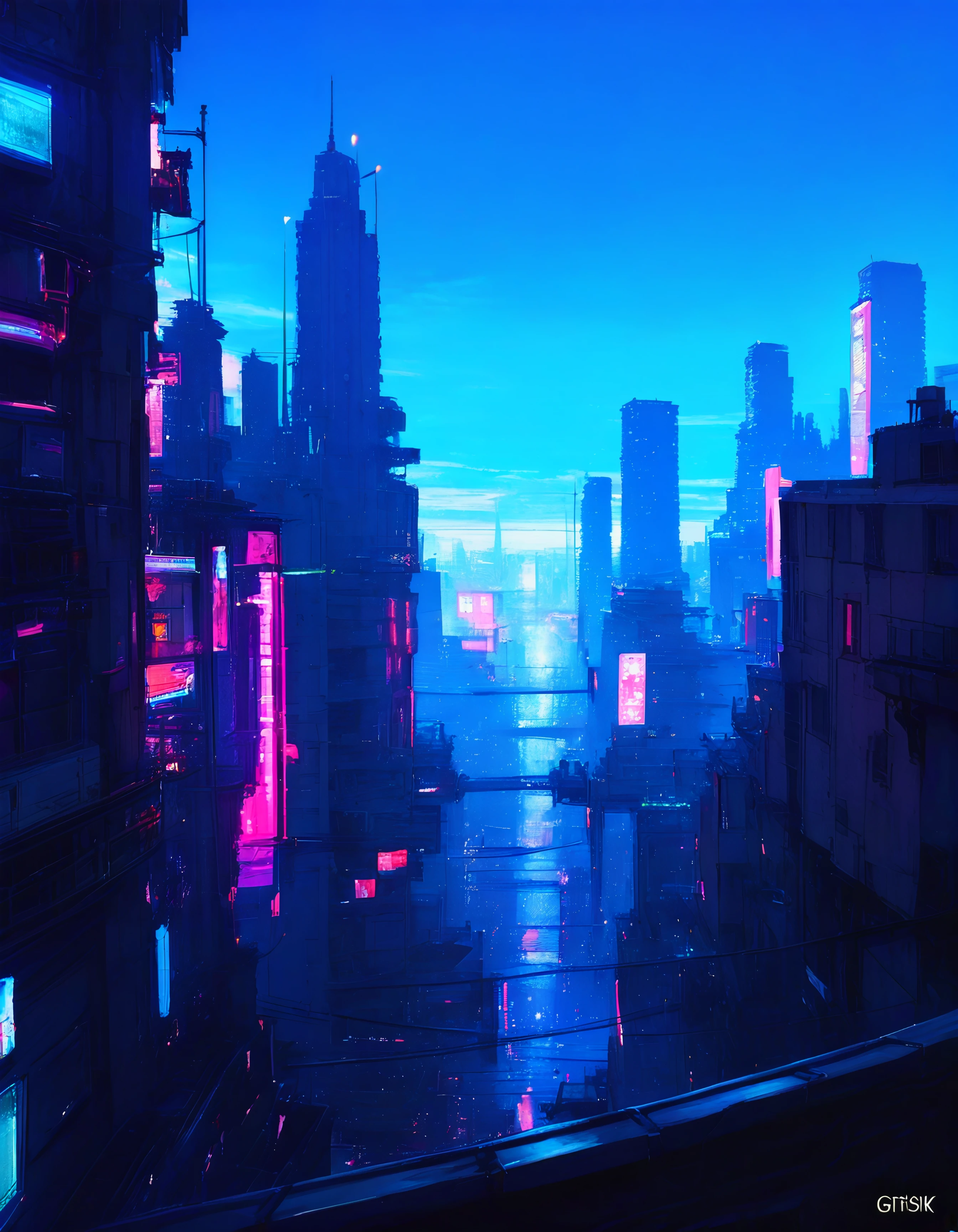 very awa, masterpiece, best quality, newest, absurdres, GitsHK95, scenery, no humans, cityscape, city, cyberpunk